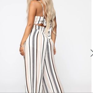 Fashion Nova Striped Jumpsuit
